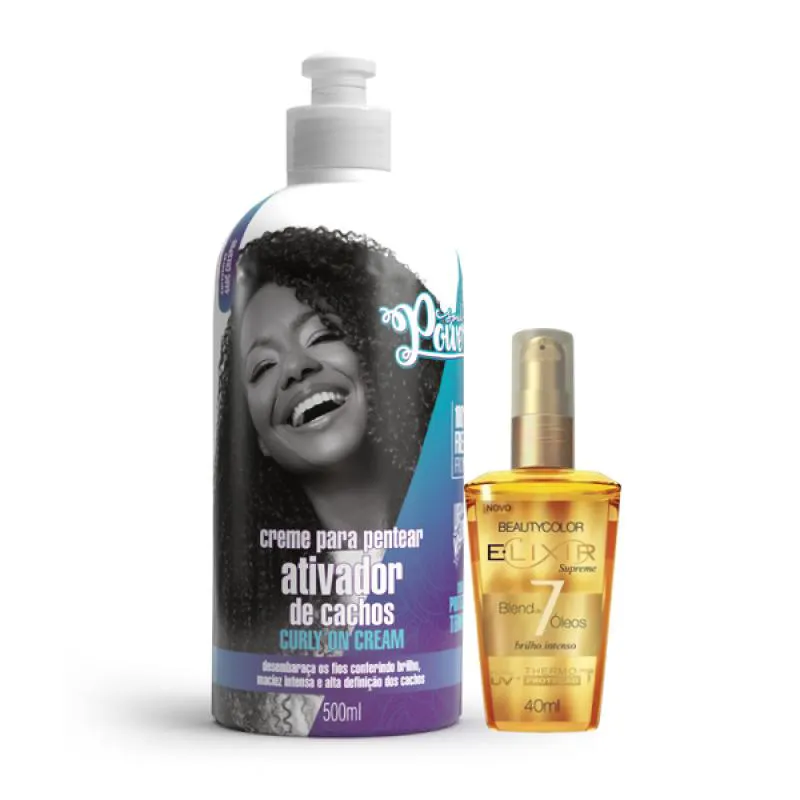 SOUL POWER CURLY ON CREME PENTEAR 500ML + ELIXIR ÓLEO