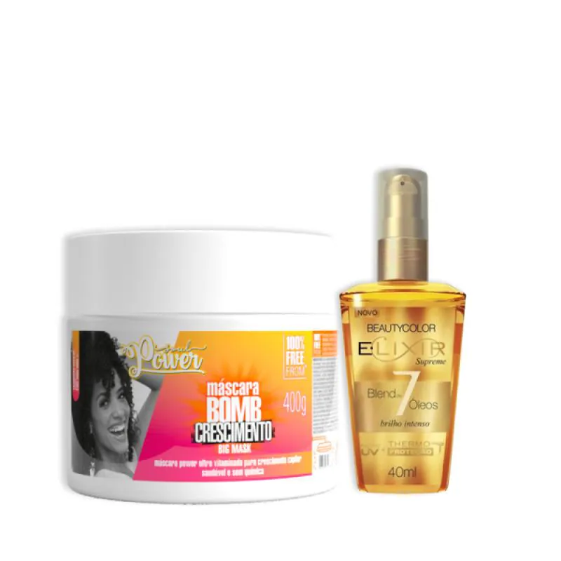 SOUL POWER BOMB CRESCIMENTO MáSCARA + ÓLEO ELIXIR