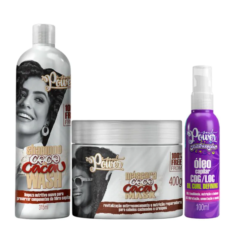 SOUL POWER COCO E CACAU SHAMPOO + MáSCARA + TEXTURIZAçõES