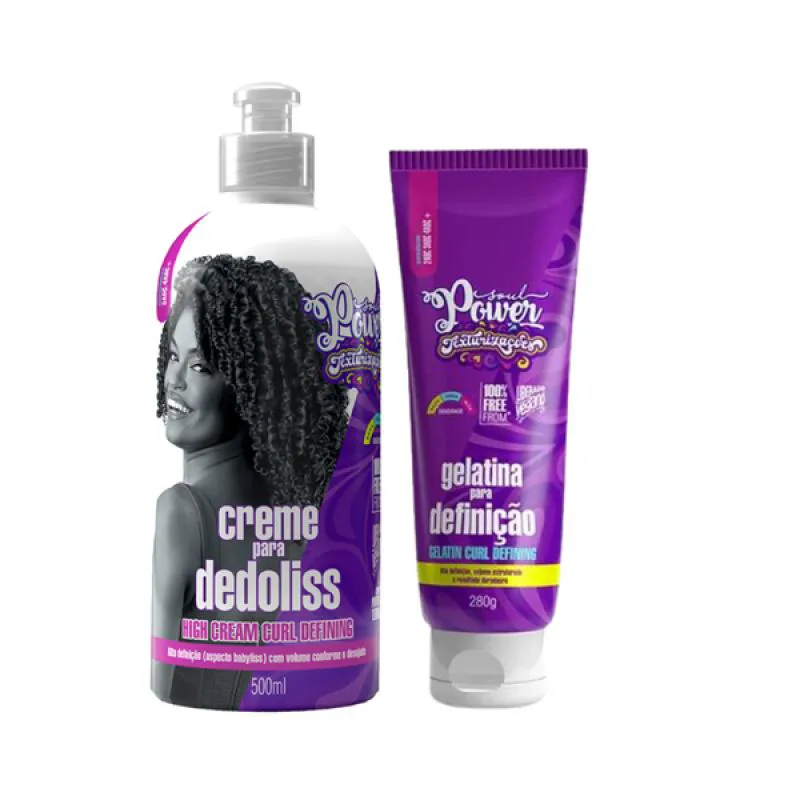 SOUL POWER TEXTURIZAçõES CURL HIGH DEDOLISS 500ML + GELATINA DEFINIçãO