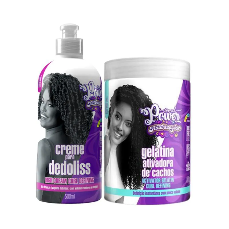 SOUL POWER TEXTURIZAçõES CURL HIGH DEDOLISS 500ML + GELATINA ATIVADORA