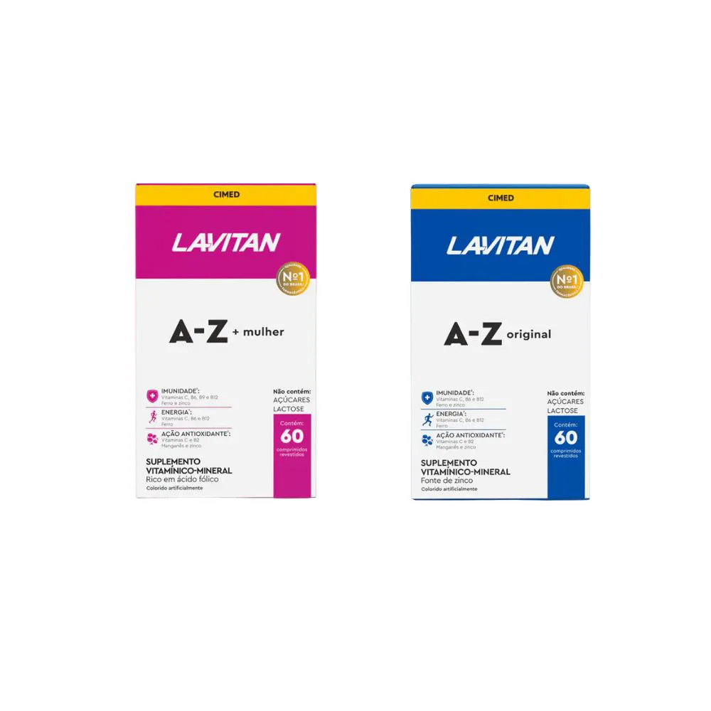 KIT LAVITAN 1 A-Z MULHER + 1 A-Z ORIGINAL - 60 CPR - CIMED