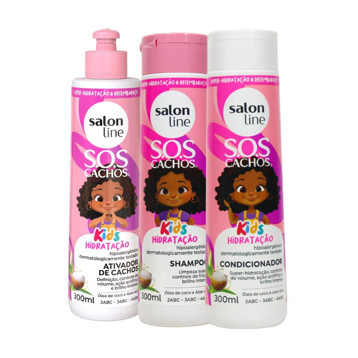 KIT SHAMPOO CONDICIONADOR ATIVADOR KIDS CACHOS SALON LINE