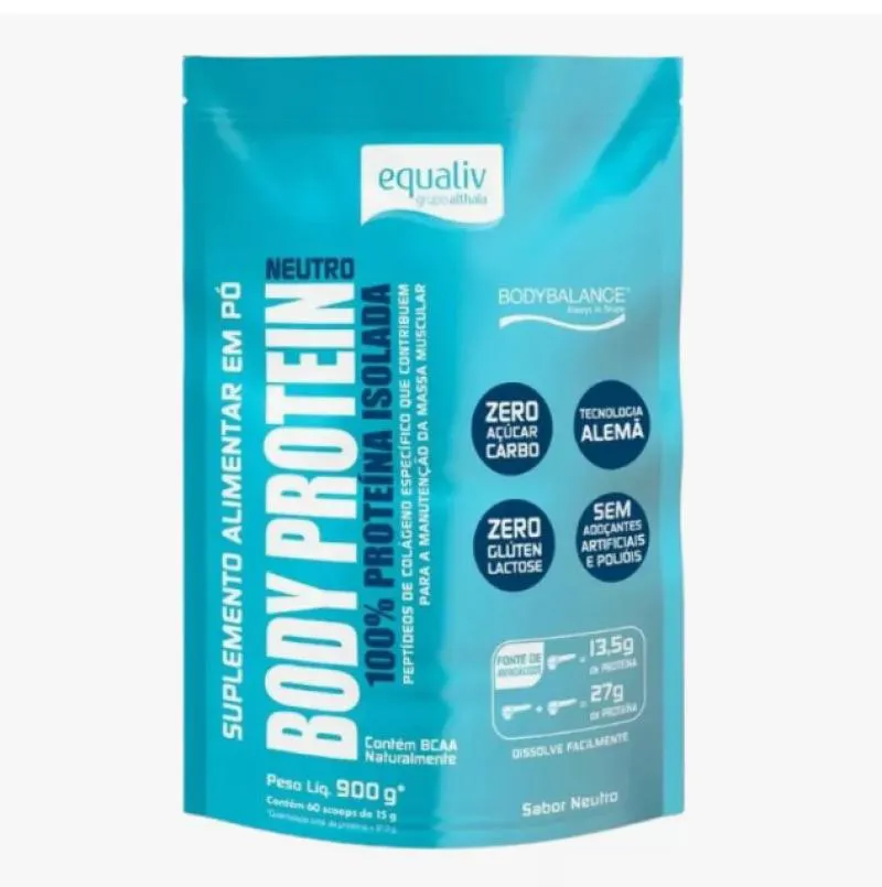 BODY PROTEIN EQUALIV 900G POUCH NEUTRO WHEY ISOLADO 100%