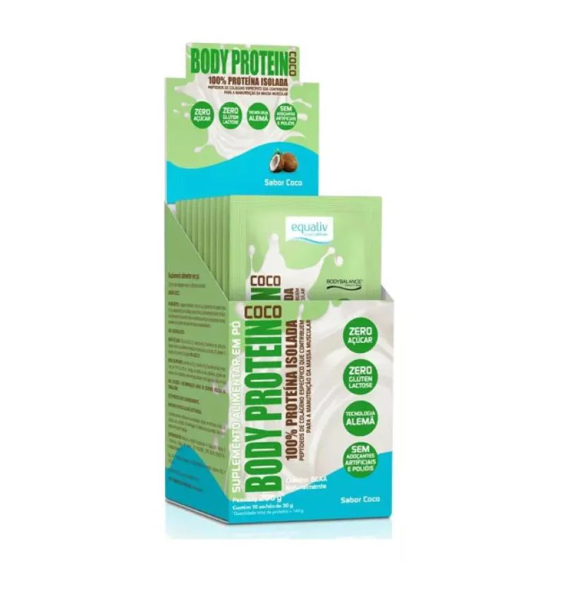BODY PROTEIN COCO EQUALIV PROTEíNA COLáGENO 10 SACHêS 20G