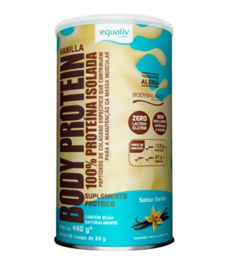 BODY PROTEIN 100% PROTEINA ISOLADA (440G) - EQUALIV - SABOR BAUNILHA
