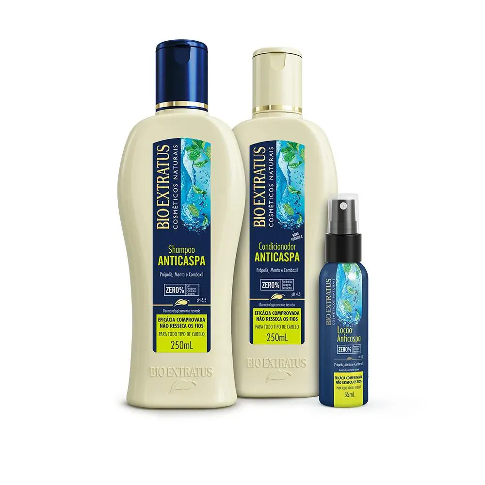 KIT BIO EXTRATUS ANTICASPA LINHA COMPLETA 3 ITENS