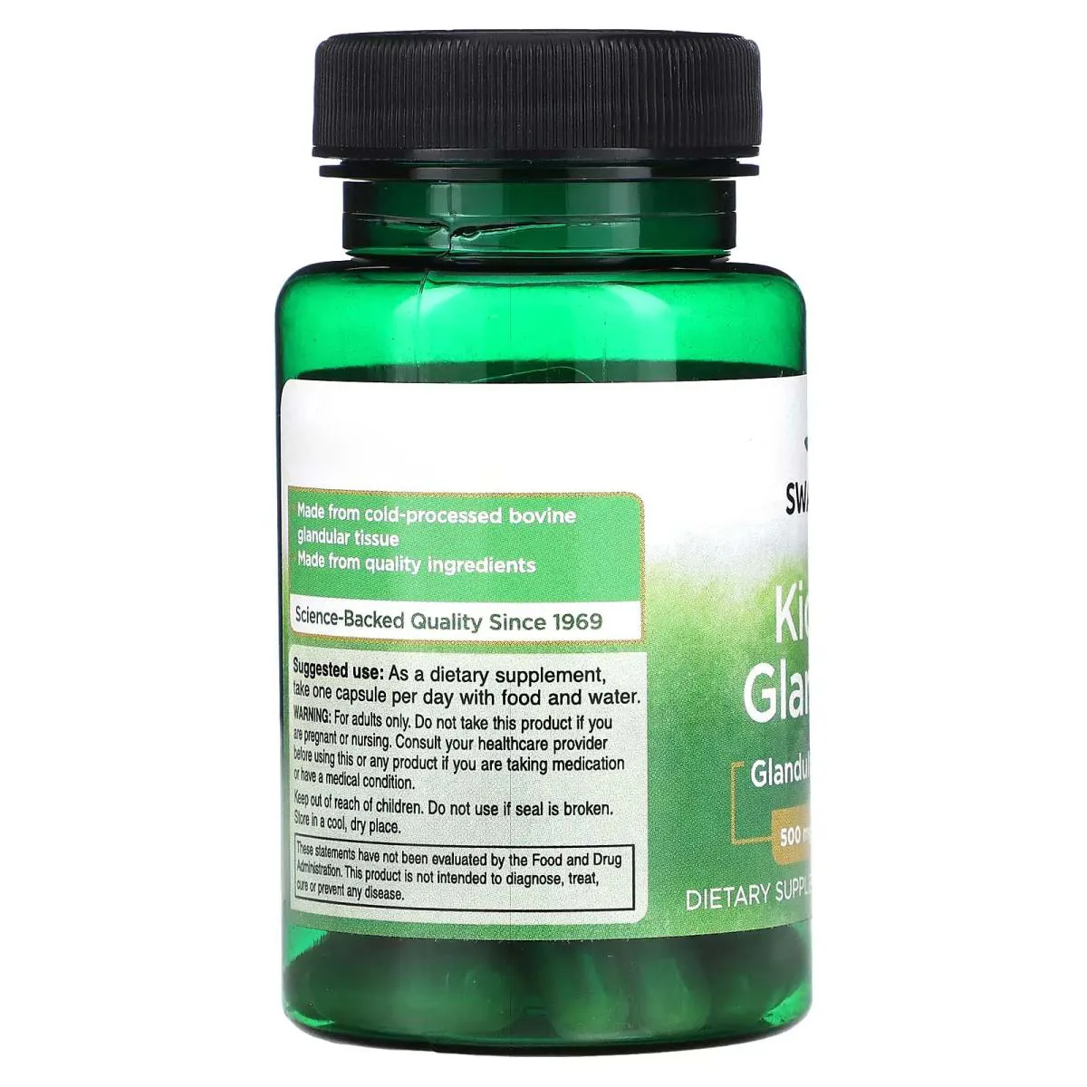 thumbnail image 2 of Swanson Kidney Glandular Supplement – 500 Mg, 60 Capsules (SW1225) 2 of 6
