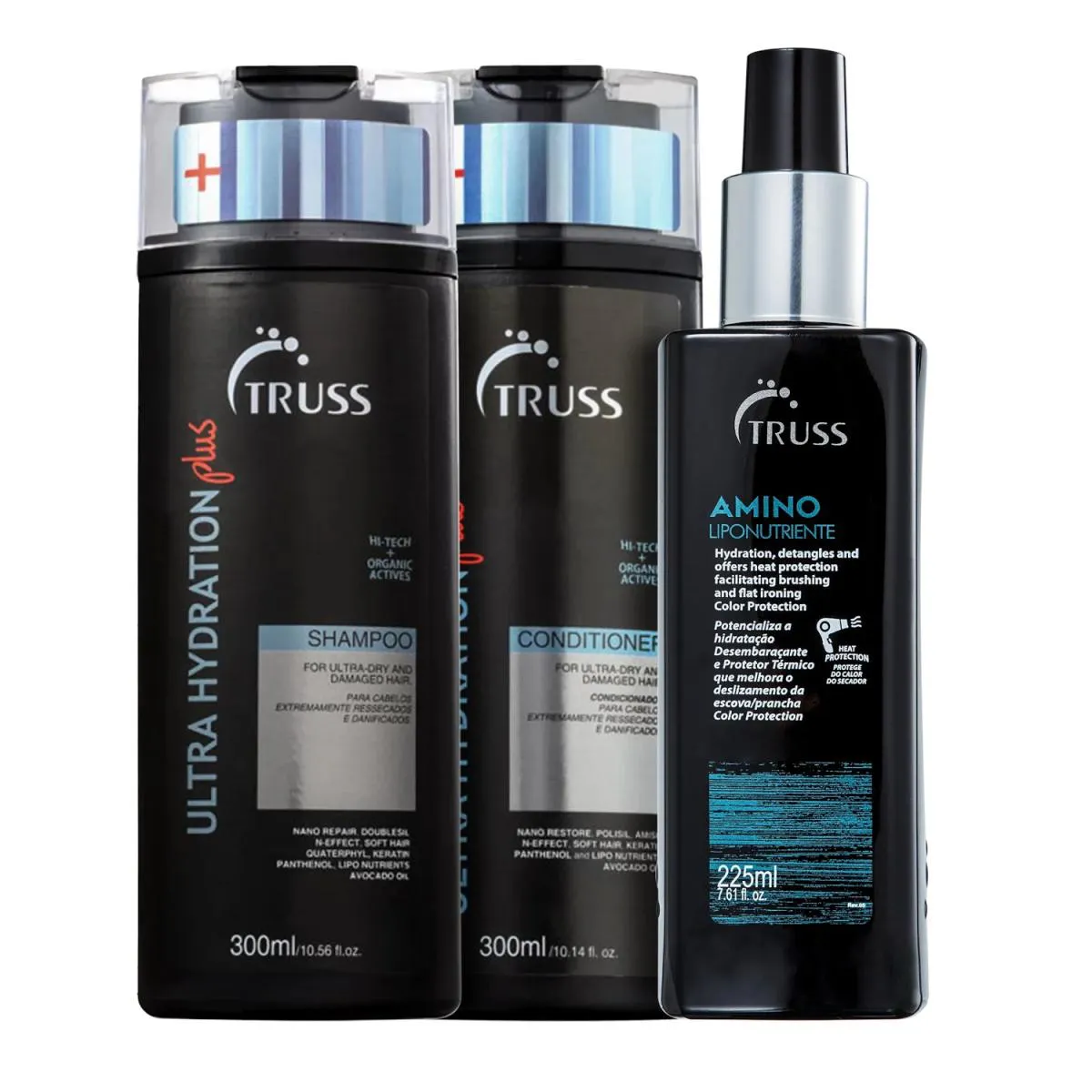 KIT TRUSS ULTRA HYDRATION PLUS - SHAMPOO 300ML + CONDICIONADOR 300ML + FINALIZADOR AMINO 225ML