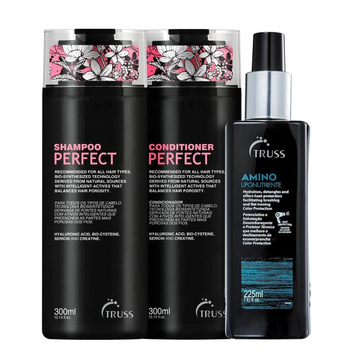 KIT TRUSS PERFECT - SHAMPOO 300ML + CONDICIONADOR 300ML + FINALIZADOR AMINO 225ML
