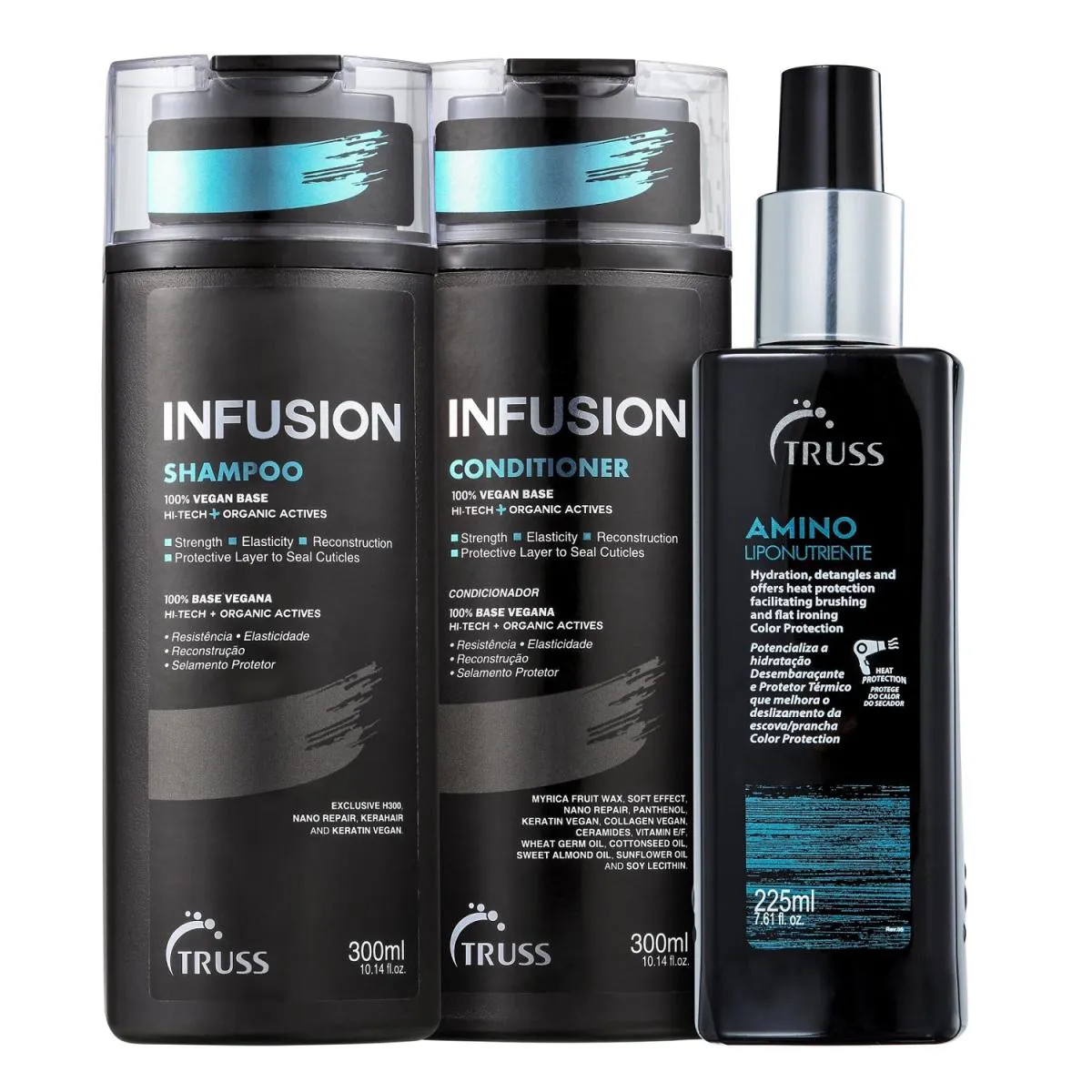 KIT TRUSS INFUSION - SHAMPOO 300ML + CONDICIONADOR 300ML + FINALIZADOR AMINO 225ML