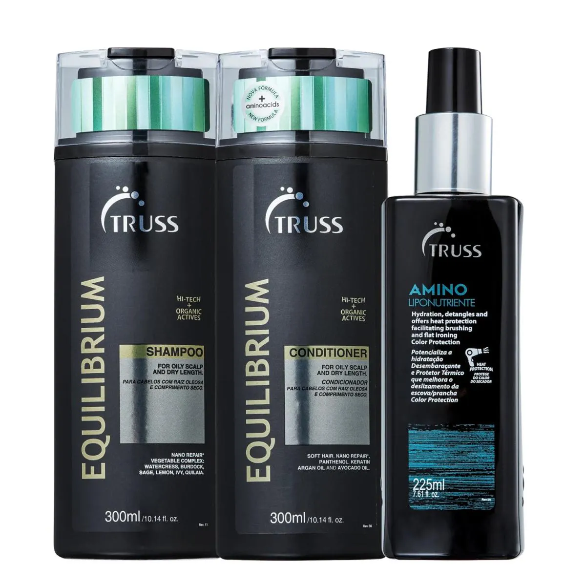 KIT TRUSS EQUILIBRIUMM - SHAMPOO 300ML + CONDICIONADOR 300ML + FINALIZADOR AMINO 225ML