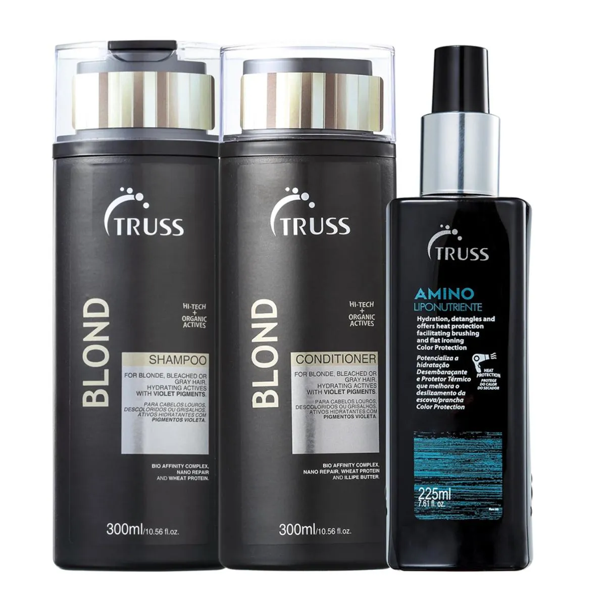 KIT TRUSS BLOND - SHAMPOO 300ML + CONDICIONADOR 300ML + FINALIZADOR AMINO 225ML