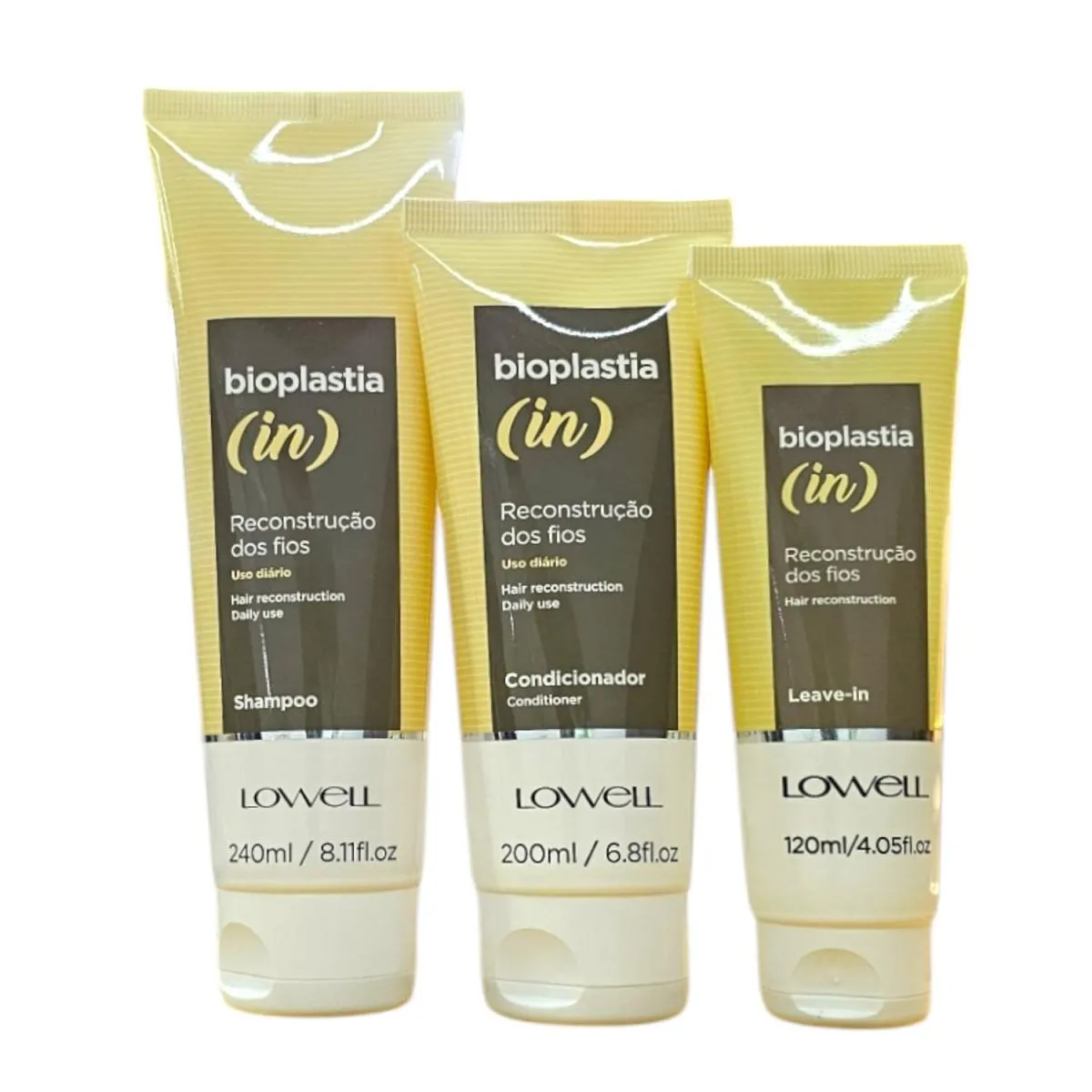 KIT LOWELL BIOPLASTIA (IN) - SHAMPOO 240ML + CONDICIONADOR 200ML + LEAVE-IN 120ML