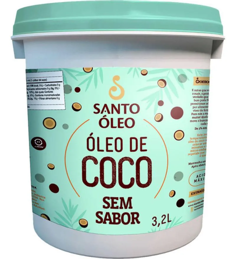 ÓLEO DE COCO SEM SABOR 3,2L SANTO ÓLEO