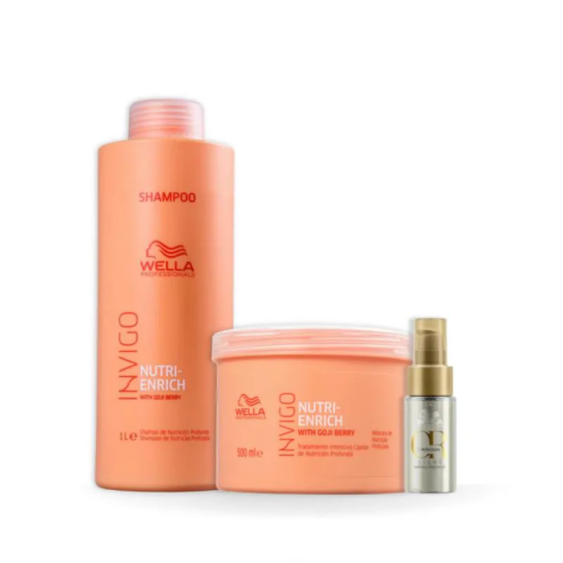 WELLA NUTRI-ENRICH DUO TRATAMENTO SALãO + ÓLEO LIGHT 30ML