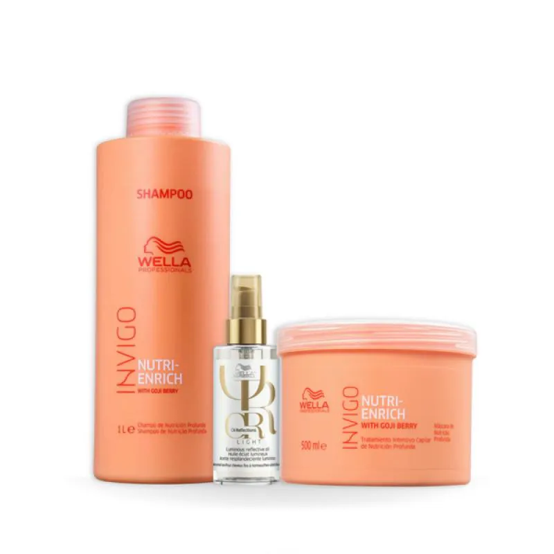 WELLA NUTRI-ENRICH DUO TRATAMENTO SALãO + ÓLEO LIGHT 100ML