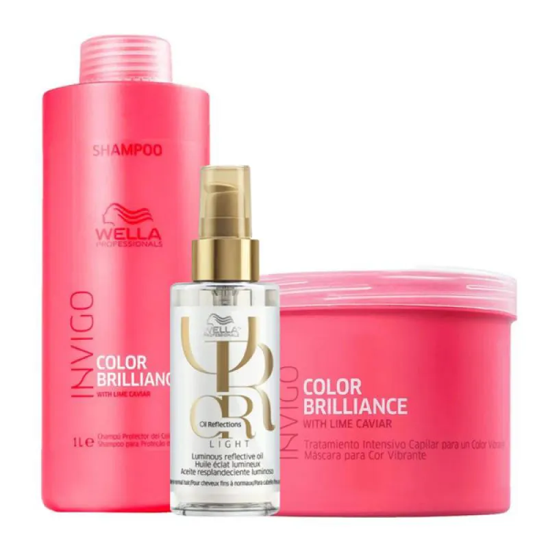 WELLA COLOR BRILLIANCE DUO TRATAMENTO SALãO + ÓLEO LIGHT 100ML