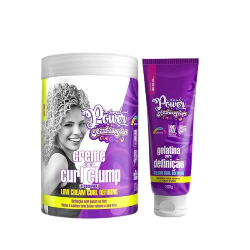 SOUL POWER TEXTURIZAçõES CURL LOW CLUMP 800ML + GELATINA DEFINIçãO