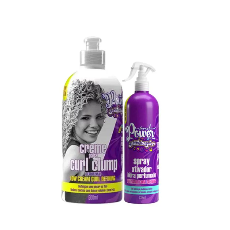 SOUL POWER TEXTURIZAçõES CURL LOW CLUMP 500ML +  SPRAY HIDRA