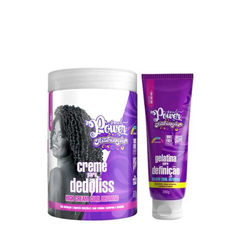 SOUL POWER TEXTURIZAçõES CURL HIGH DEDOLISS 800ML + GELATINA DEFINIçãO