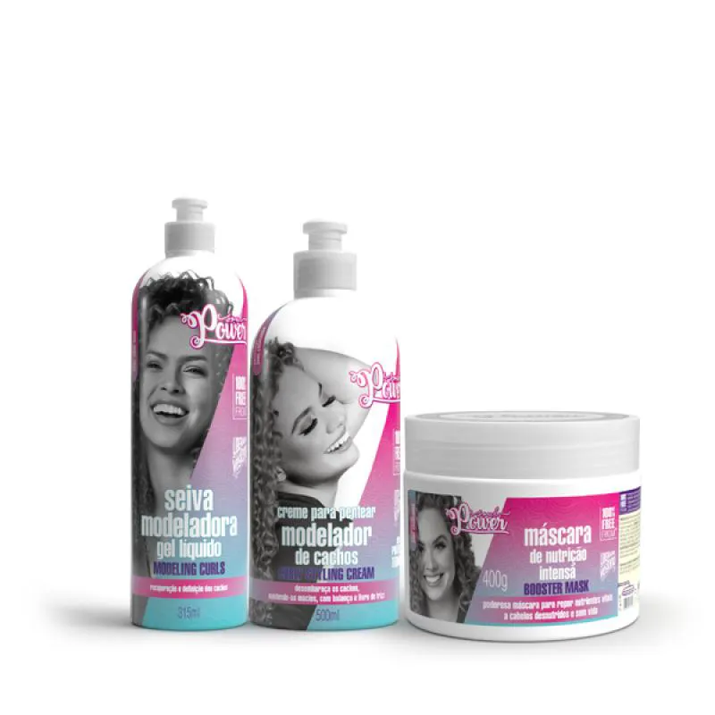 SOUL POWER CURLY STYLING CREME PENTEAR 500ML + MASCARA + SEIVA GEL