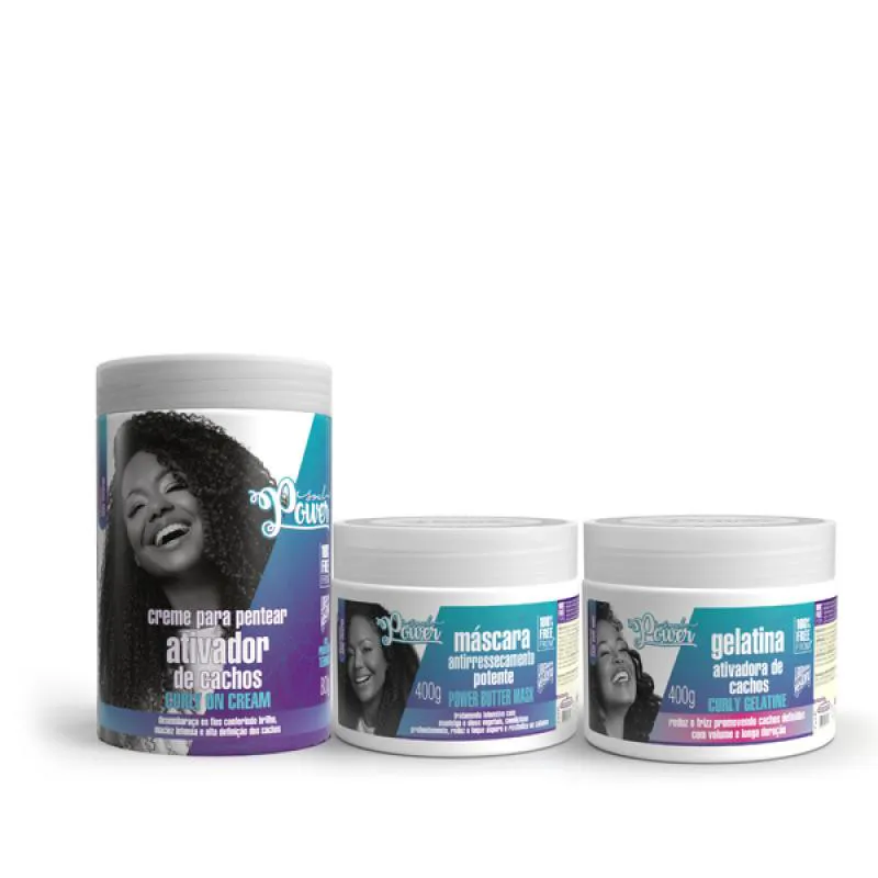 SOUL POWER CURLY ON CREME PENTEAR 800ML + MASCARA + GELATINA