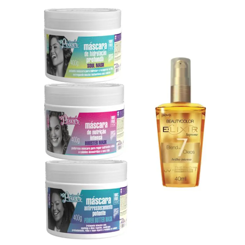 SOUL POWER CRONOGRAMA CAPILAR MASC BOOSTER + BUTTER + SOUL + ELIXIR ÓLEO