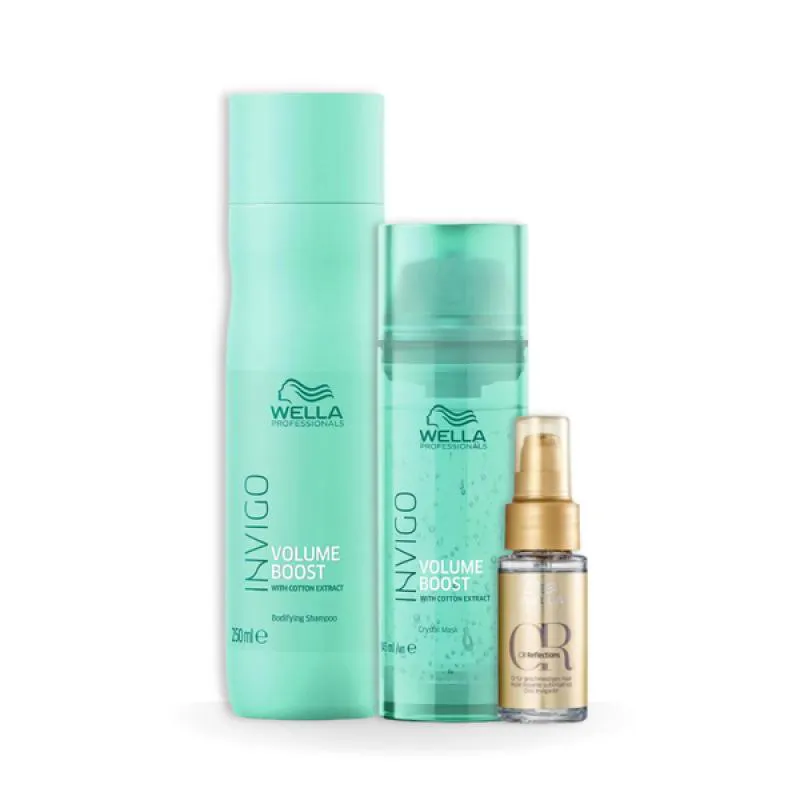 WELLA VOLUME BOOST SHAMPOO 250ML + MASCARA 145ML + ÓLEO 30ML