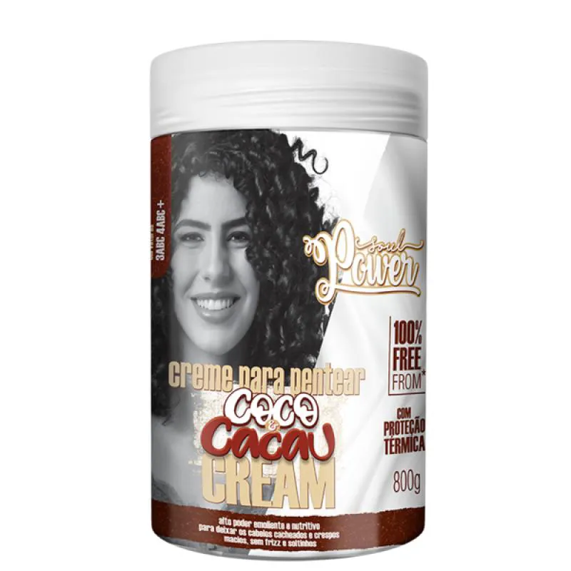 SOUL POWER COCO E CACAU CREME PARA PENTEAR 800ML