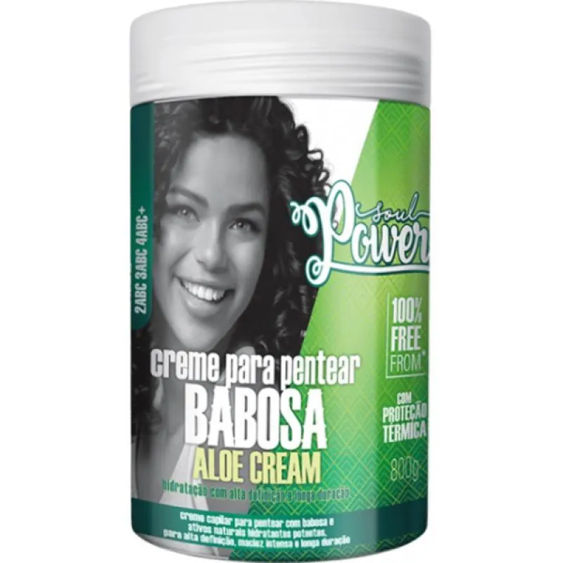 SOUL POWER BABOSA ALOE CREME PARA PENTEAR 800ML