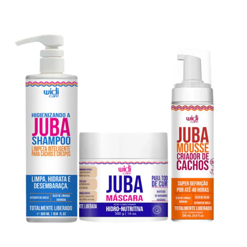 KIT JUBA SH 500ML + MASC 500ML + MOUSSE CRIADOR DE CACHOS 180ML