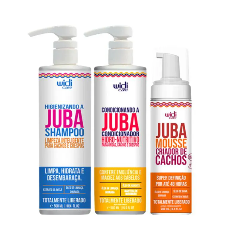 KIT JUBA SH 500ML + COND 500ML + MOUSSE CRIADOR DE CACHOS 180ML