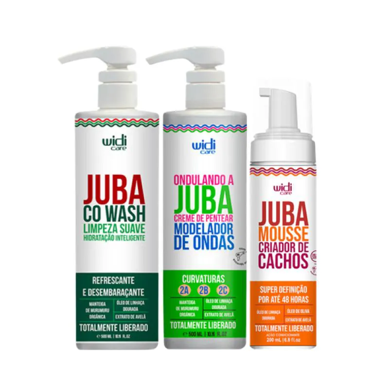 KIT JUBA CO-WASH 500ML + CPP ONDAS 500ML + MOUSSE CRIADOR DE CACHOS 180ML