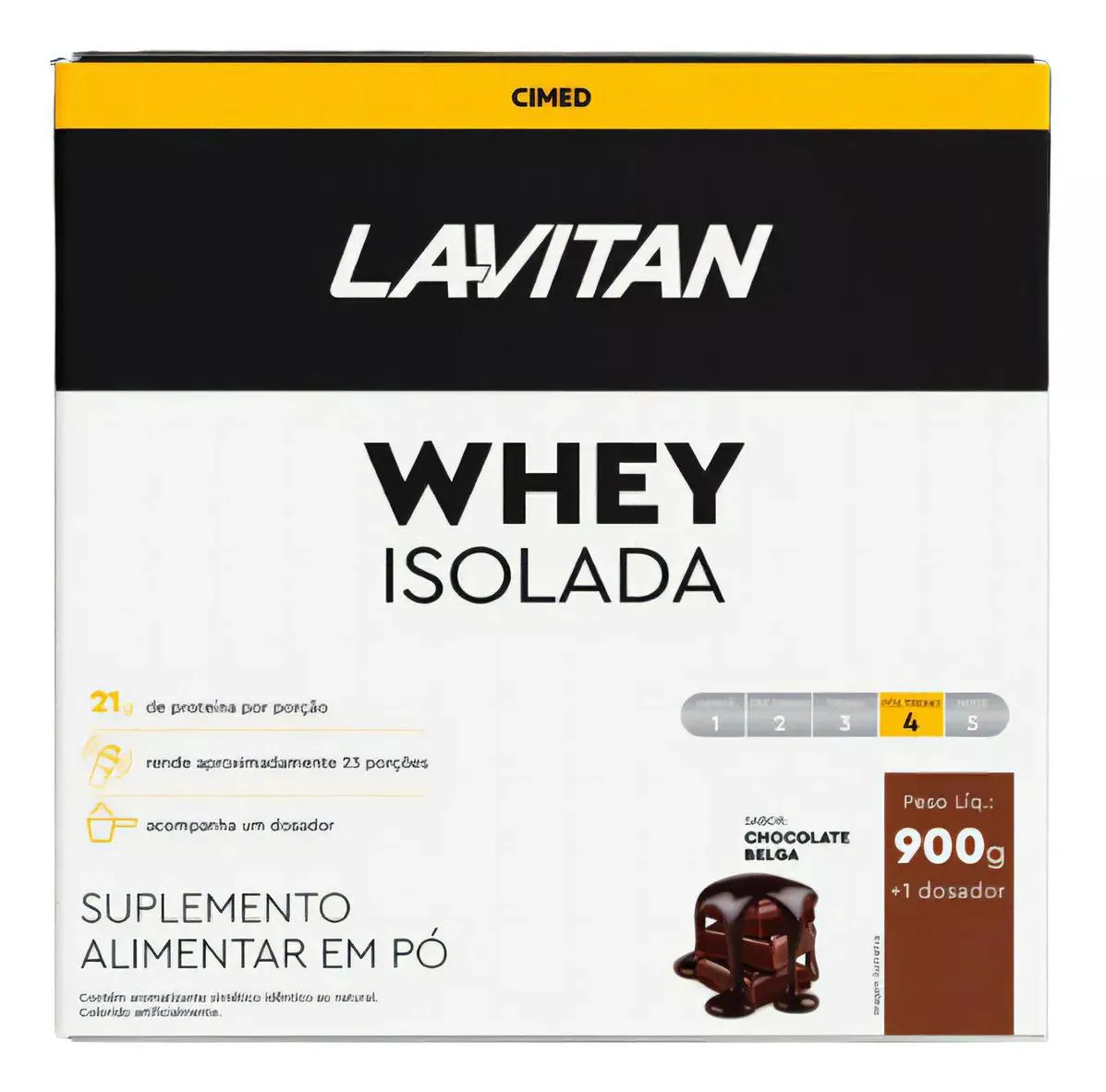 WHEY PROTEIN LAVITAN - SABOR CHOCOLATE BELGA 900G - CIMED