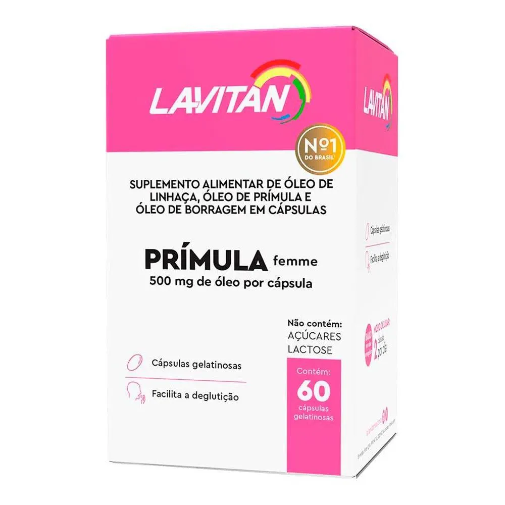 LAVITAN PRíMULA - SINTOMAS MENOPAUSA E TPM, LINHAçA BORRAGEM