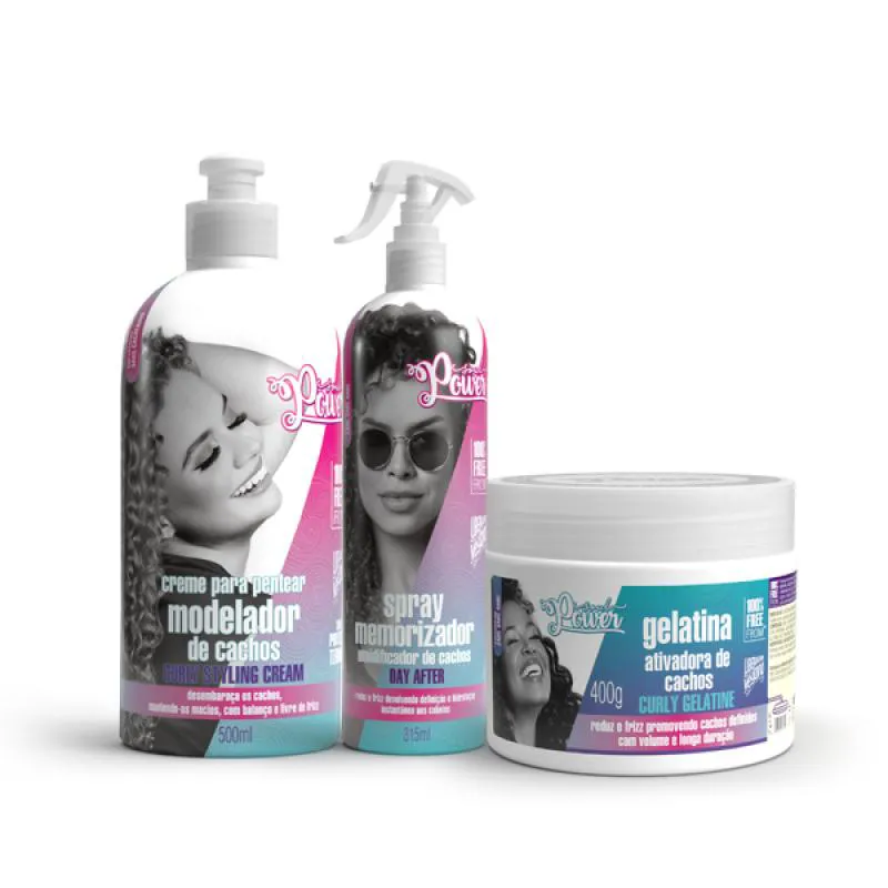 SOUL POWER CURLY STYLING CREME PENTEAR 500ML + DAY AFTER + GELATINA