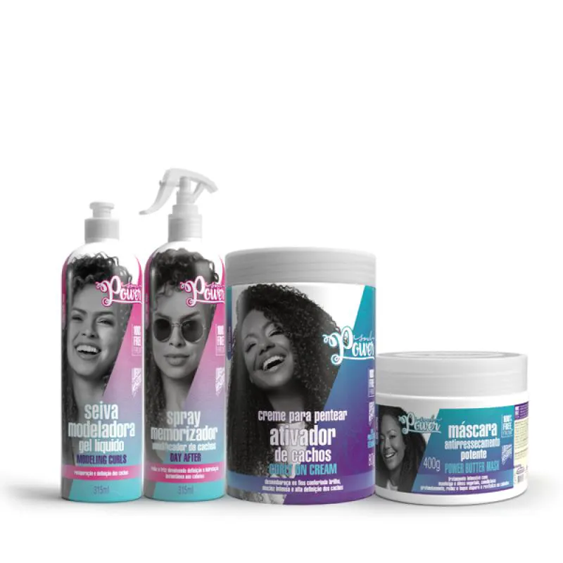 SOUL POWER CURLY ON CREME PENTEAR 800ML + MASCARA + DAY AFTER + SEIVA GEL