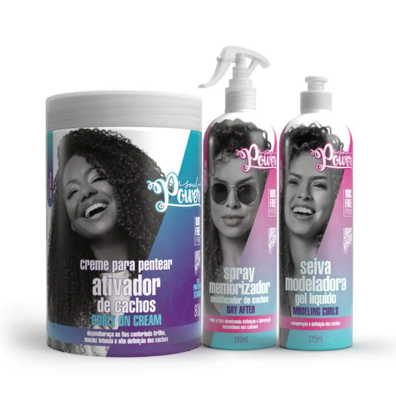 SOUL POWER CURLY ON CREME PENTEAR 800ML + DAY AFTER + SEIVA GEL
