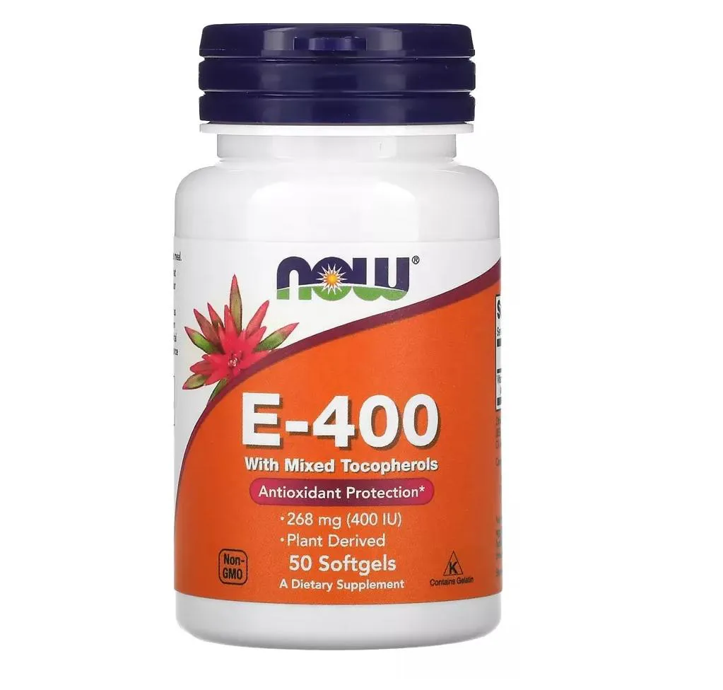 VITAMINA E-400 268MG NOW FOODS 50 SOFT GELS IMPORTADO
