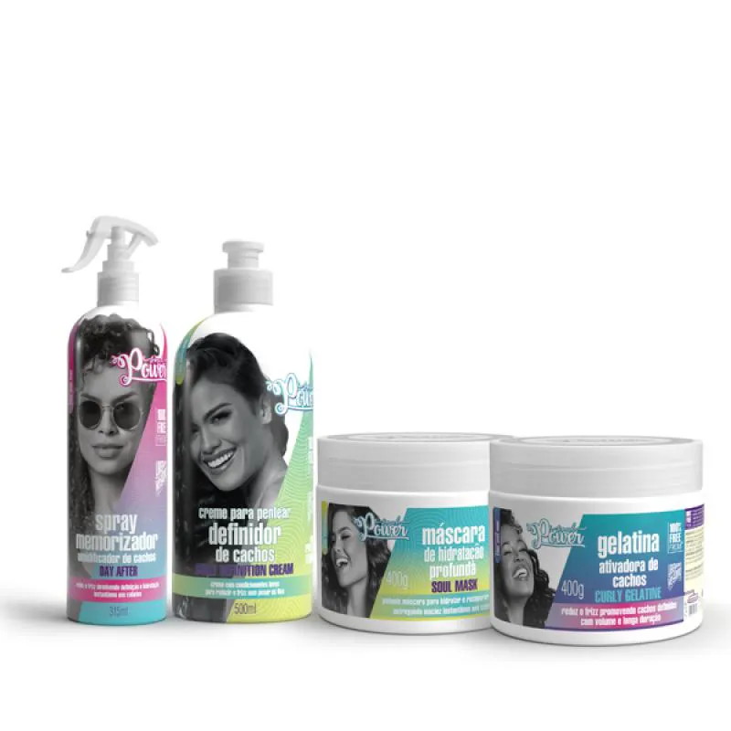 SOUL POWER CURLY DEFINITION CREME PENTEAR 500ML + MáSCARA + DAY AFTER + GELATINA
