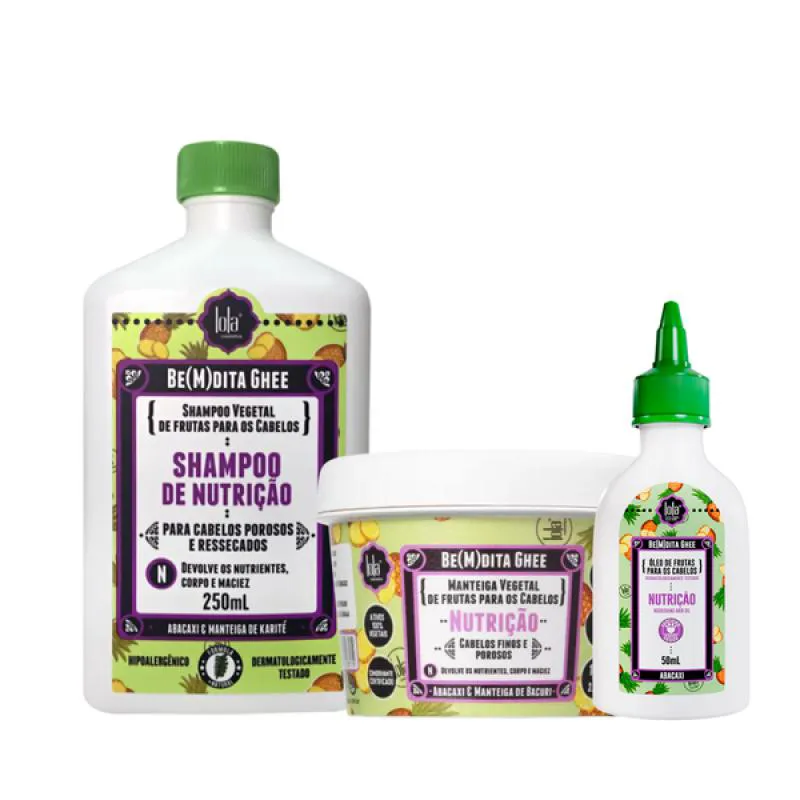 LOLA BEMDITA GHEE NUTRIçãO SHAMPOO + MASCARA + ÓLEO