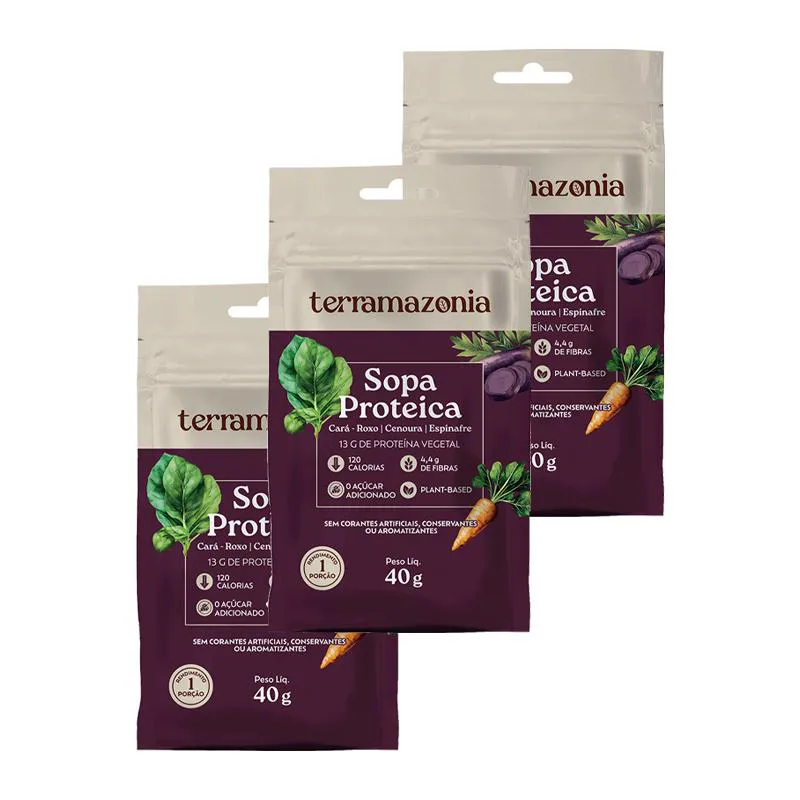 KIT 3X: SOPA PROTEICA SACHê TERRAMAZONIA 40G