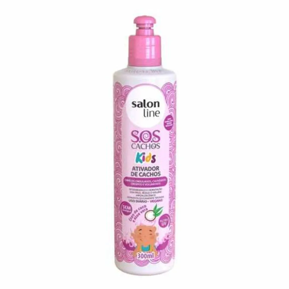 ATIVADOR DE CACHOS SALON LINE SOS KIDS HIDRATACAO 300ML