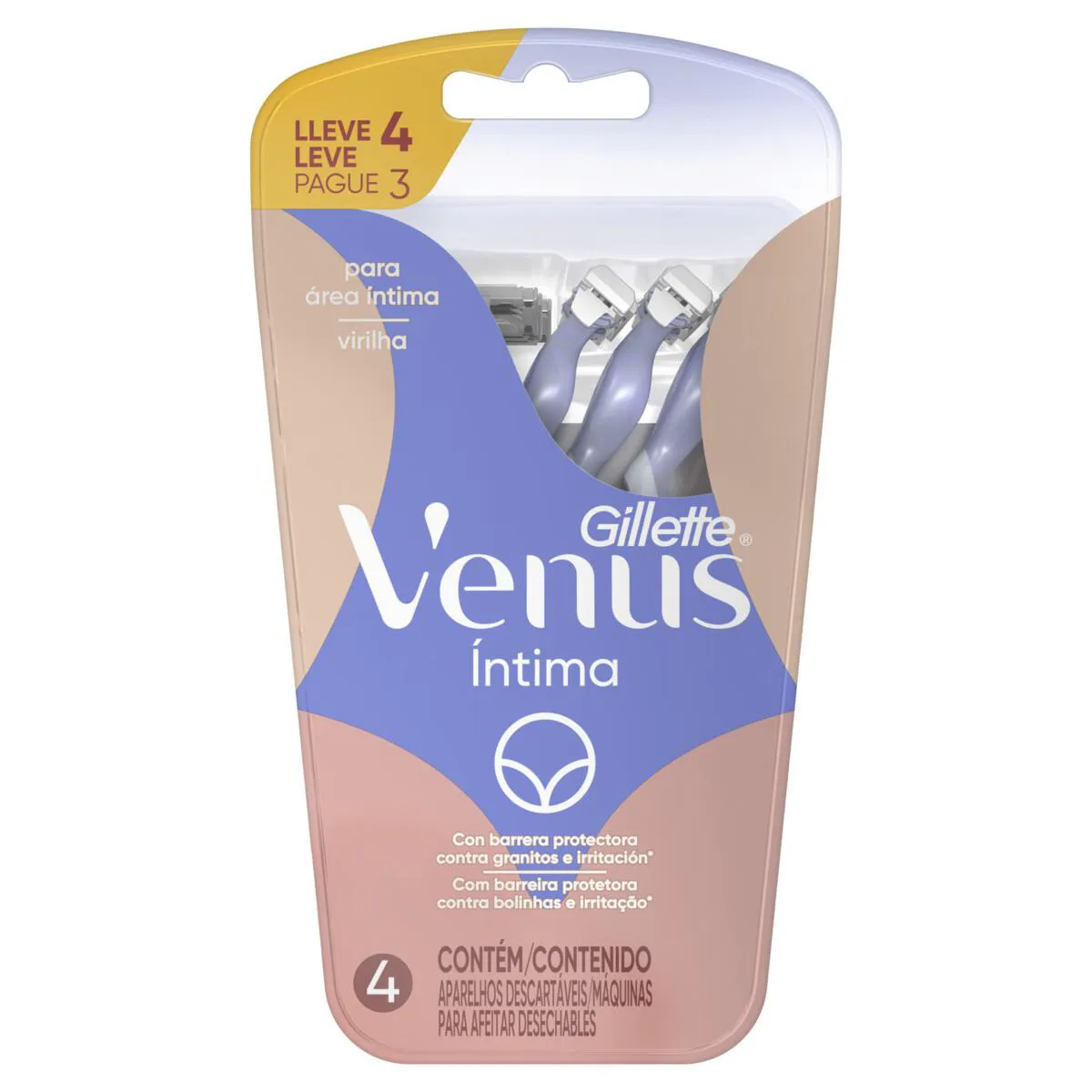 APARELHO DE DEPILAçãO GILLETTE VENUS INTIMA C/4 UNIDADES