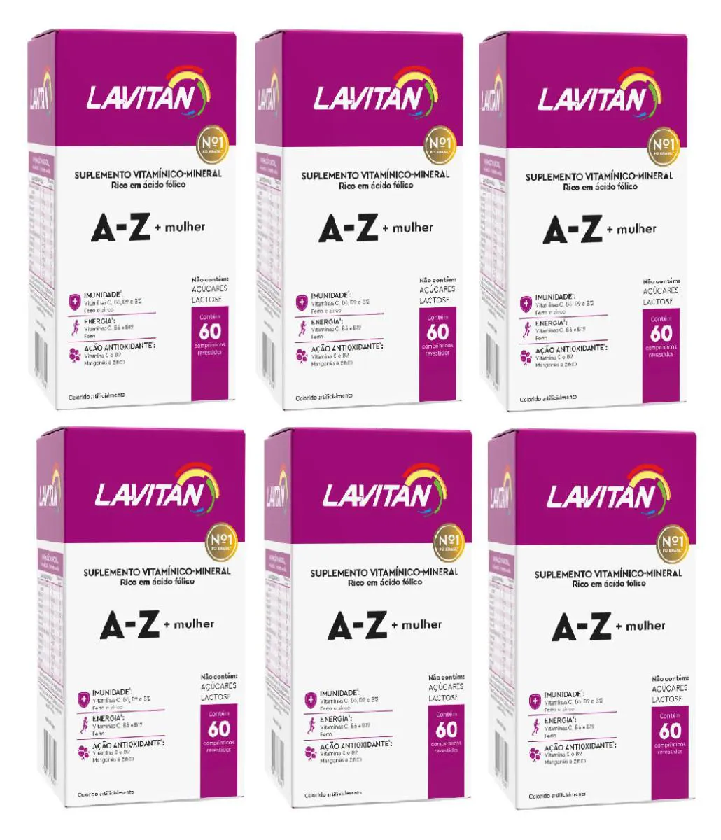 KIT COM 6 SUPLEMENTO LAVITAN A-Z MULHER 60 CáPSULAS - CIMED