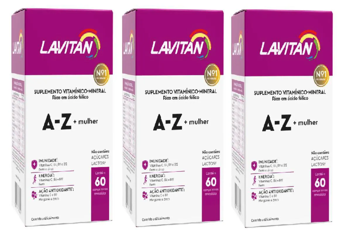 KIT COM 3 SUPLEMENTO LAVITAN A-Z MULHER 60 CáPSULAS - CIMED