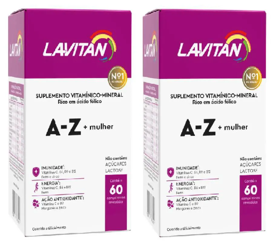 KIT COM 2 SUPLEMENTO LAVITAN A-Z MULHER 60 CáPSULAS - CIMED
