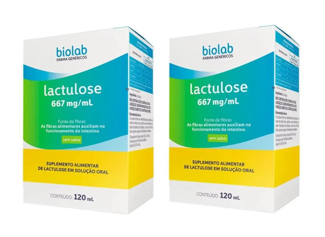 KIT 2 SUPLEMENTO ALIMENTAR LACTULOSE 120 ML - BIOLAB