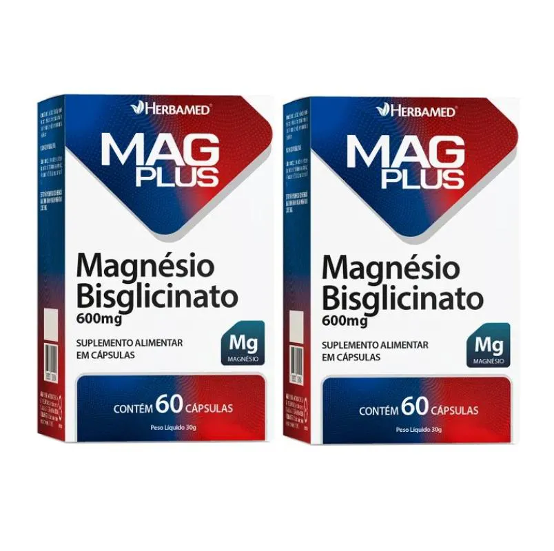 KIT 2 MAG PLUS MAGNéSIO BISGLICINATO 60 CáPSULAS – HERBAMED